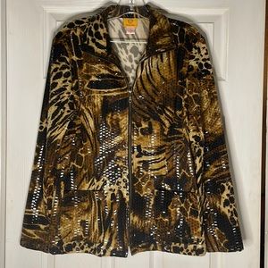 Ladies Size 14 (fits like L) Leopard Print Blazer